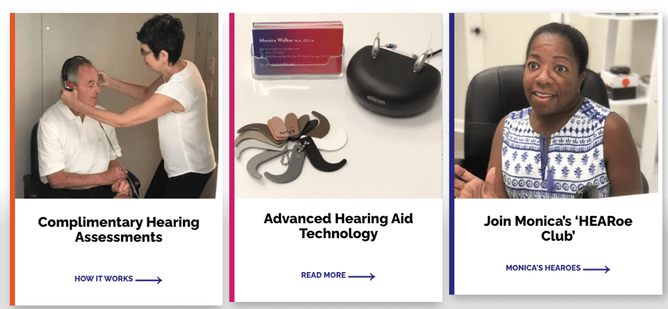 good example of hearing care website imagery